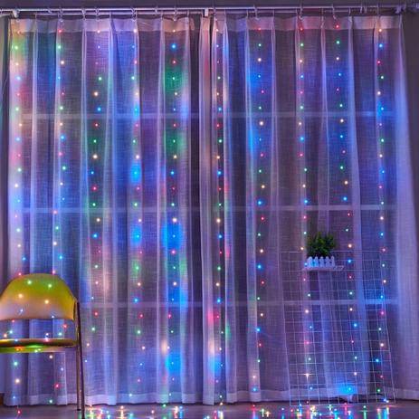 Cortina Led 8 Funções 500 Leds 3mx2,5m Colorida Festa/eventos 220V - BRILLIANT Menor preço em Cortina Led 8 Funções 500 Leds 3mx2,5m Colorida Festa/eventos 220V - BRILLIANT