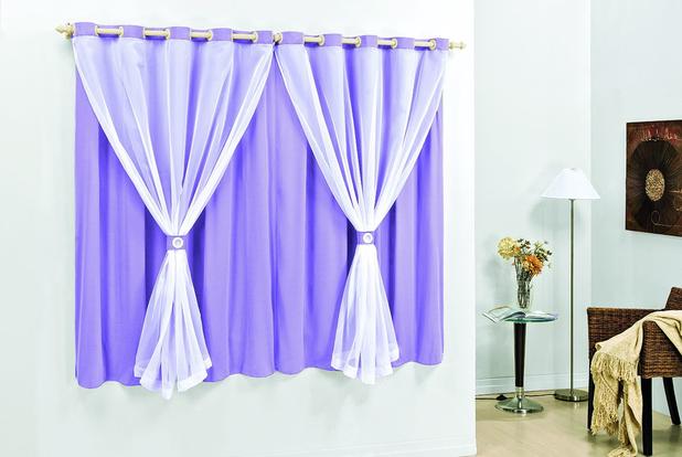 Cortina Lilás Com Voal Para Sala Quarto 4 M Dani Decoração - Rose jordao Menor preço em Cortina Lilás Com Voal Para Sala Quarto 4 M Dani Decoração - Rose jordao