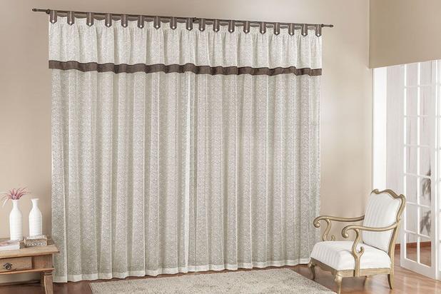 Cortina Lisa 3 Metros Tabaco Tecido Renda Com Voal Floral Leve Sala ou Quarto - Rose Menor preço em Cortina Lisa 3 Metros Tabaco Tecido Renda Com Voal Floral Leve Sala ou Quarto - Rose