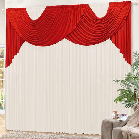 Cortina Livia Palha/Vermelho 3,00 X 2,80 - Dourados enxovais Menor preço em Cortina Livia Palha/Vermelho 3,00 X 2,80 - Dourados enxovais