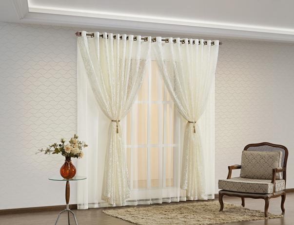 Cortina Lumina Voil com Renda 2,00 m x 1,70 m Cor 12 - Home fernandes Menor preço em Cortina Lumina Voil com Renda 2,00 m x 1,70 m Cor 12 - Home fernandes