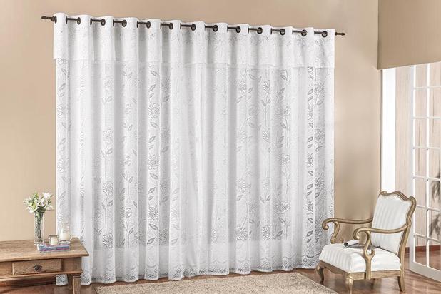 Cortina Luna para varão simples 2m Branco - Rose jordão Menor preço em Cortina Luna para varão simples 2m Branco - Rose jordão