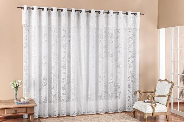 Cortina Luna Renda Branco 4,00m x 2,50m - Rose jordão Menor preço em Cortina Luna Renda Branco 4,00m x 2,50m - Rose jordão