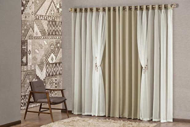 Cortina Mabelle Tecido Semi Blackout Com Voil 2,00 X 1,70 Avela - Decorativa Enxovais Menor preço em Cortina Mabelle Tecido Semi Blackout Com Voil 2,00 X 1,70 Avela - Decorativa Enxovais