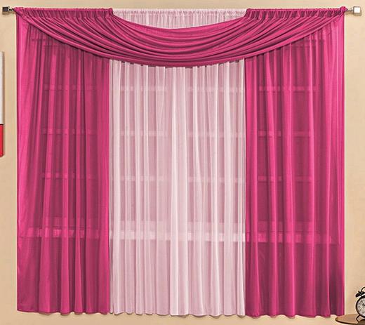Cortina Malha Pink e Rosa com Bandô 3,00 x 1,70 para Varão Simples 2,00 Metros - Rose jordão cortinas Menor preço em Cortina Malha Pink e Rosa com Bandô 3,00 x 1,70 para Varão Simples 2,00 Metros - Rose jordão cortinas