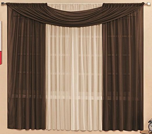 Cortina Malha Tabaco e Bege com Bandô 3,60 x 2,50 para Varão Simples 3,00 Metros - Rose jordão cortinas Menor preço em Cortina Malha Tabaco e Bege com Bandô 3,60 x 2,50 para Varão Simples 3,00 Metros - Rose jordão cortinas