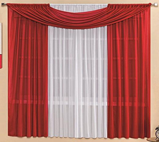 Cortina Malha Vermelha e Branca com Bandô 3,00 x 1,70 para Varão Simples 2,00 Metros - Rose jordão cortinas Menor preço em Cortina Malha Vermelha e Branca com Bandô 3,00 x 1,70 para Varão Simples 2,00 Metros - Rose jordão cortinas