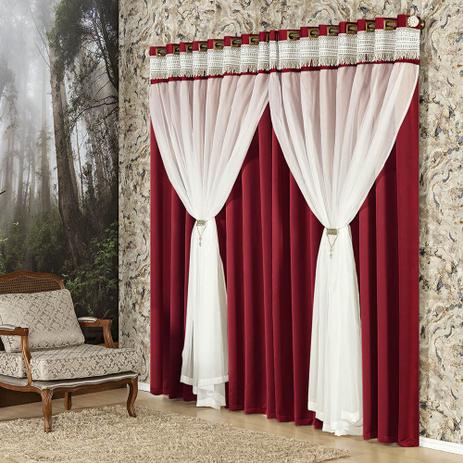Cortina Malibú Luxo para Varão Tecido Semi Blackout e Voal 3,00 x 2,50 Metros - Vermelho - A decorativa é boa?