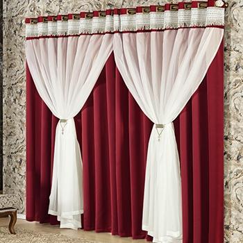 Cortina Malibu Semi Blackout Vermelha para sala ou quarto para varão de 3 metros - Vermelho - Vb é boa?