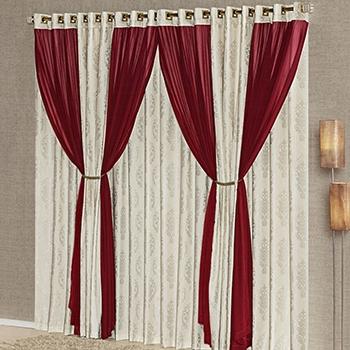 Cortina Milano Vermelho para Sala ou quarto para varão 2 metros - Vermelha - Vb Menor preço em Cortina Milano Vermelho para Sala ou quarto para varão 2 metros - Vermelha - Vb