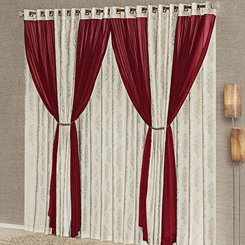 Cortina Milano Vermelho para Sala ou quarto para varão 3 metros - Vermelha - Vb Menor preço em Cortina Milano Vermelho para Sala ou quarto para varão 3 metros - Vermelha - Vb