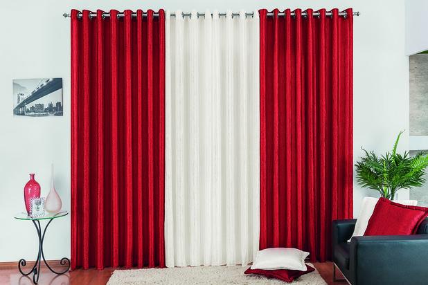 Cortina Moderna Ilhós Cromado Cetim Amassado 3 Mts Vermelho - Rose jordão é boa?