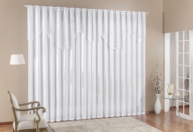 Cortina Nicole 3 Metros Branca Tecido Microfibra Com Renda Floral Sala Quarto - Rose Menor preço em Cortina Nicole 3 Metros Branca Tecido Microfibra Com Renda Floral Sala Quarto - Rose