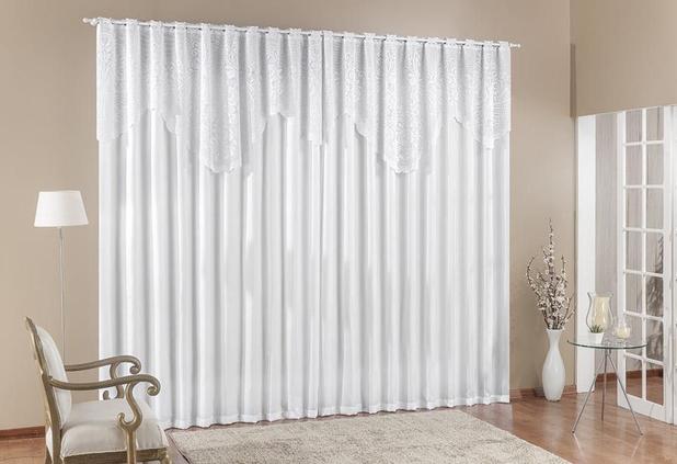 Cortina Nicole para varão simples 2m Branco - Rose jordão Menor preço em Cortina Nicole para varão simples 2m Branco - Rose jordão