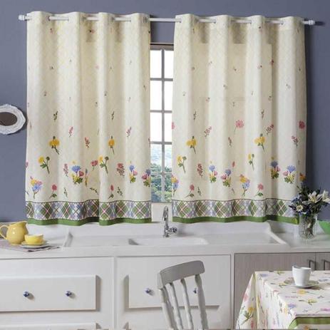 Cortina P/ Cozinha Alegra 1,35m Alt X 2,00m Larg Floral - Adomes Menor preço em Cortina P/ Cozinha Alegra 1,35m Alt X 2,00m Larg Floral - Adomes