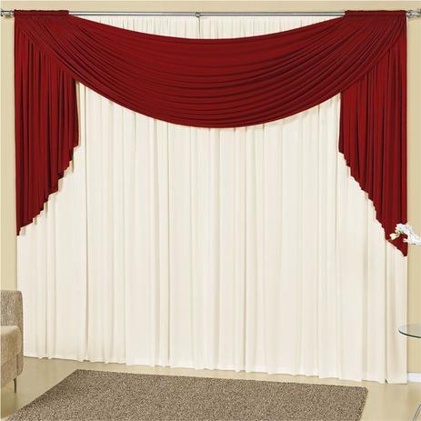 Cortina P/ Varão Duplo 2,00m x 1,80m Ana Maria Vermelho - Vilela - Vilela enxovais é boa?