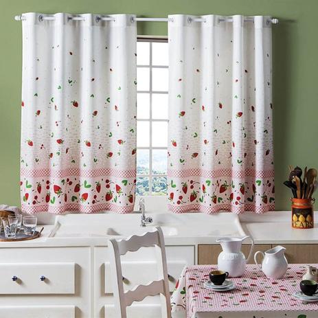 Cortina para Cozinha Alegra 2,0m x 1,35m - Adomes Menor preço em Cortina para Cozinha Alegra 2,0m x 1,35m - Adomes
