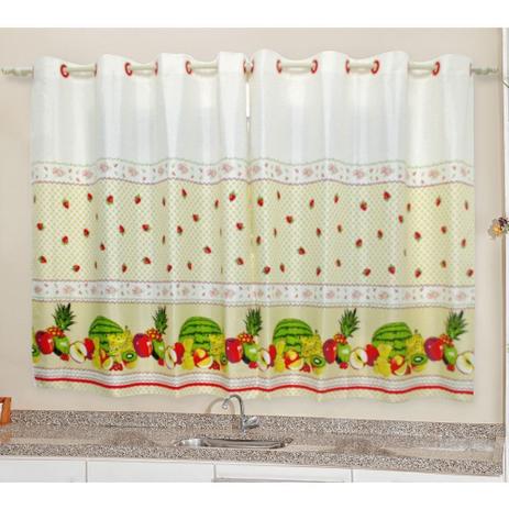 Cortina para Cozinha de Varão Estampada Ale 2 Metros x 1,45 Metros Alt - Melancia - Sheik bordados Menor preço em Cortina para Cozinha de Varão Estampada Ale 2 Metros x 1,45 Metros Alt - Melancia - Sheik bordados