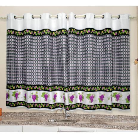 Cortina para Cozinha de Varão Estampada Ale 2 Metros x 1,45 Metros Alt - Uva - Sheik bordados é boa?