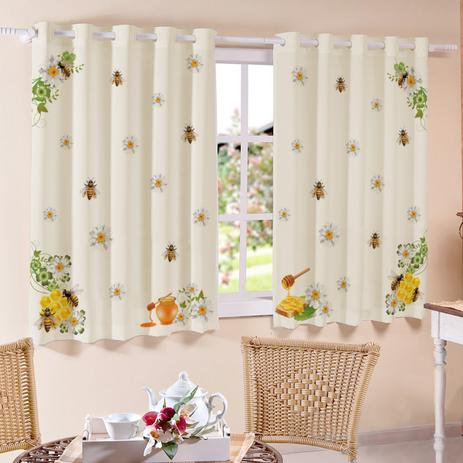 Cortina para Cozinha estampa Abelhas Pvc 2,00m x 1,30m - Praticasa Menor preço em Cortina para Cozinha estampa Abelhas Pvc 2,00m x 1,30m - Praticasa