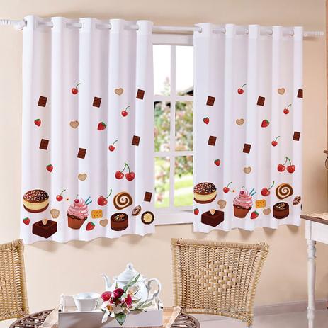 Cortina para cozinha estampa Doces PVC plástico 2,00m x 1,30m - Praticasa Menor preço em Cortina para cozinha estampa Doces PVC plástico 2,00m x 1,30m - Praticasa