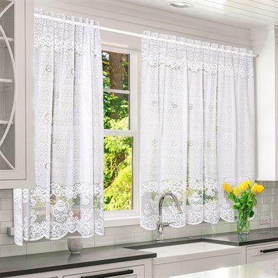 Cortina para Cozinha Interlar 220x120 cm Renda Bule Menor preço em Cortina para Cozinha Interlar 220x120 cm Renda Bule