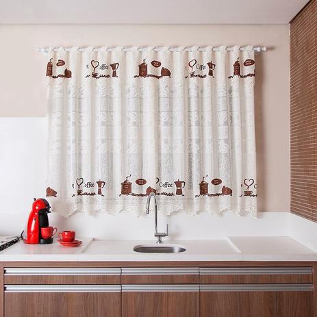 Cortina para Cozinha Interlar 220x120 cm Renda e Bandô 30cm Grão de Café Marfim é ruim? Cortina para Cozinha Interlar 220x120 cm Renda e Bandô 30cm Grão de Café Marfim é boa?
