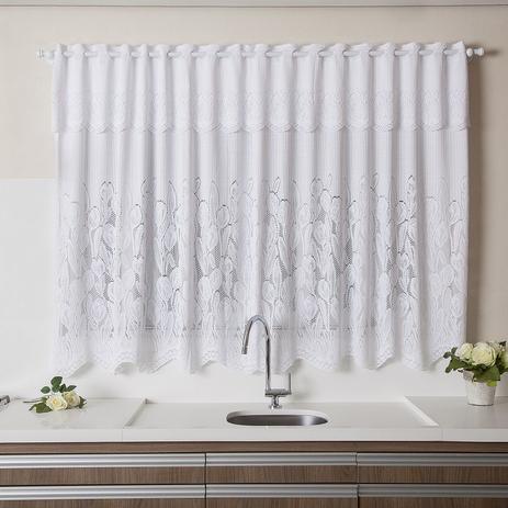 Cortina para Cozinha Renda Branca 2,10x1,20m Tulipinhas c/ Bandô - Interlar é boa?
