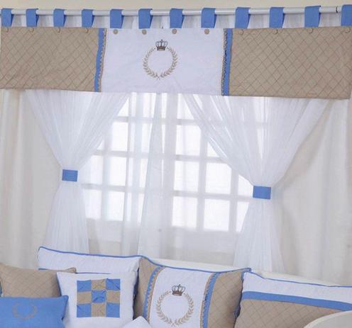 Cortina Para Quarto de Bebê Realeza Azul - I9 baby Menor preço em Cortina Para Quarto de Bebê Realeza Azul - I9 baby