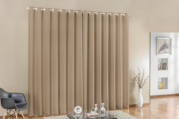 Cortina para Sala 3,00m x 2,50m para Varão Simples Bege - Guga tapetes é boa?