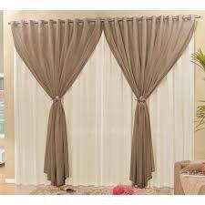 Cortina para Sala 3,00m x 2,80m Lucia com Abraçadeira Tabaco - Colleone enxovais Menor preço em Cortina para Sala 3,00m x 2,80m Lucia com Abraçadeira Tabaco - Colleone enxovais