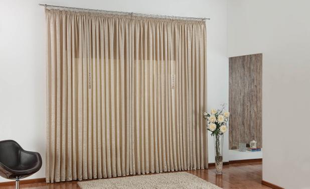 cortina para sala de jantar luxo moderna bonita 2 00 metros com pedraria para varao caqui michele enxovais