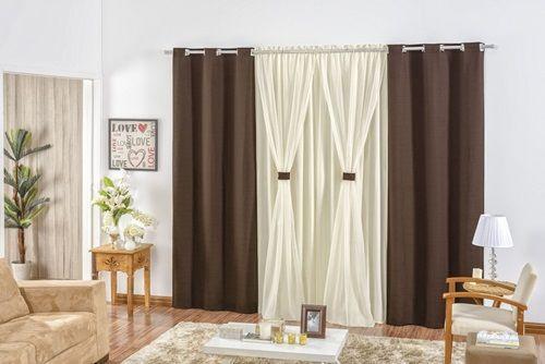Cortina para sala e quarto Rustica 2,00 x 1,70m - Marrom com Avelã - Colleone Menor preço em Cortina para sala e quarto Rustica 2,00 x 1,70m - Marrom com Avelã - Colleone