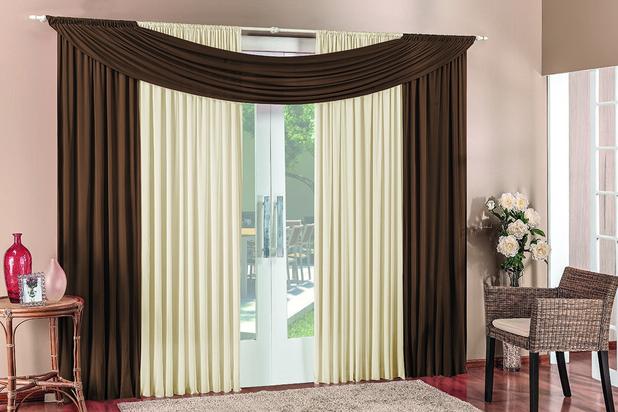 Cortina Para Sala ou Quarto Varão Simples 4,00 x 2,50 Tabaco - Rose jordao Menor preço em Cortina Para Sala ou Quarto Varão Simples 4,00 x 2,50 Tabaco - Rose jordao