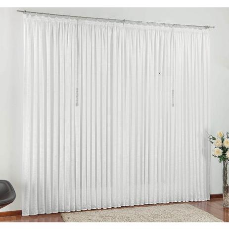 Cortina para Varão Amore 3 Metros x 2,80 Metros Alt. Tecido Seda Amassada - Branco - Valle Menor preço em Cortina para Varão Amore 3 Metros x 2,80 Metros Alt. Tecido Seda Amassada - Branco - Valle