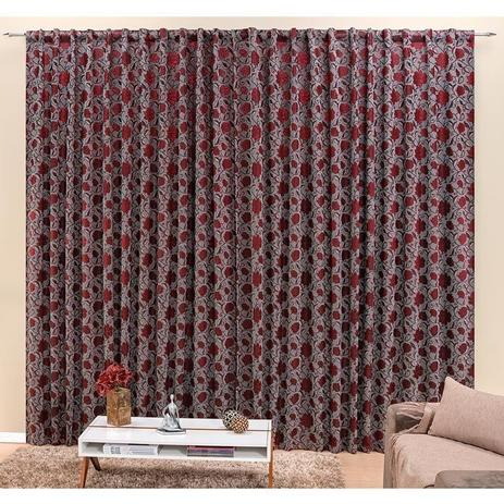Cortina para Varão Austria 4,60 Metros x 2,50 Metros Alt Tecido Jacquard - Vinho - Rose jordão Menor preço em Cortina para Varão Austria 4,60 Metros x 2,50 Metros Alt Tecido Jacquard - Vinho - Rose jordão