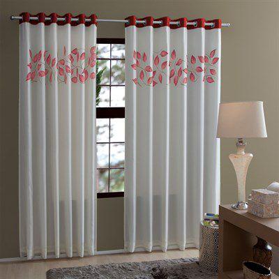 Cortina para Varão Belchior 300x250 cm Adelle Folhas Vermelha é boa?