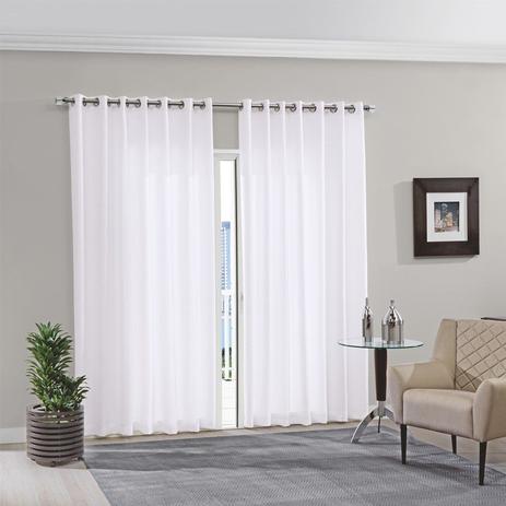 Cortina para Varão Bella Janela 250x230 cm Duplex Amassada Branco Menor preço em Cortina para Varão Bella Janela 250x230 cm Duplex Amassada Branco
