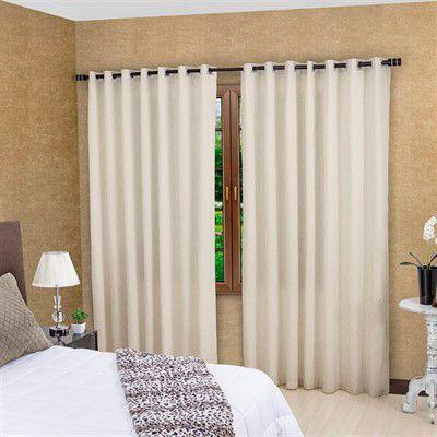 Cortina para Varão Bella Janela 250x230 cm Duplex Barcelona Areia com Forro Menor preço em Cortina para Varão Bella Janela 250x230 cm Duplex Barcelona Areia com Forro