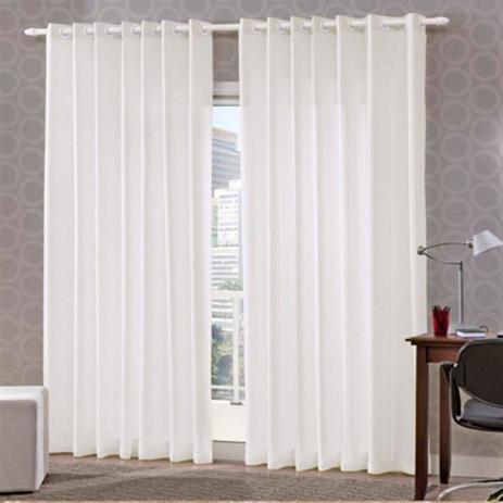 Cortina para Varão Bella Janela 250x250 cm Duplex Amassada com Forro Branco Menor preço em Cortina para Varão Bella Janela 250x250 cm Duplex Amassada com Forro Branco