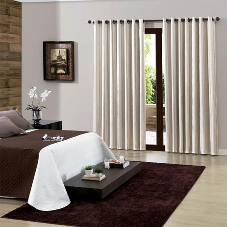 Cortina para Varão Bella Janela 400x250 cm Duplex Natural Cru Menor preço em Cortina para Varão Bella Janela 400x250 cm Duplex Natural Cru