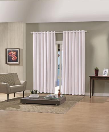 Cortina para Varão com Blackout 240x160cm Pratika Lisa Slim Bella Janela Branca Menor preço em Cortina para Varão com Blackout 240x160cm Pratika Lisa Slim Bella Janela Branca