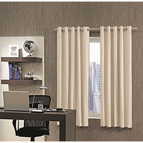 Cortina para Varão com Blackout 240x160cm Pratika Lisa Slim Bella Janela Marfim Menor preço em Cortina para Varão com Blackout 240x160cm Pratika Lisa Slim Bella Janela Marfim