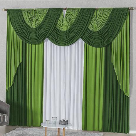 Cortina para Varão Duplo Tecido Malha 2 Metros Elis - Verde\ Musgo - Brastuk cortinas Menor preço em Cortina para Varão Duplo Tecido Malha 2 Metros Elis - Verde\ Musgo - Brastuk cortinas