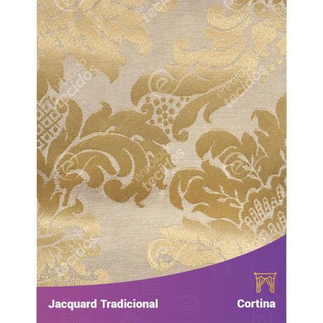Cortina para varão em Jacquard Medalhão Tradicional Dourado - 1,80m x 2,00m - Jacquard tradicional Menor preço em Cortina para varão em Jacquard Medalhão Tradicional Dourado - 1,80m x 2,00m - Jacquard tradicional