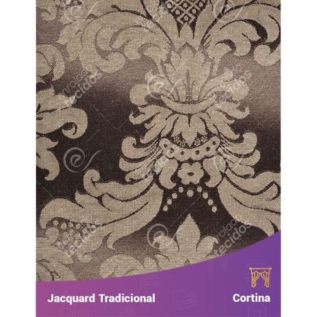 Cortina para varão em Jacquard Medalhão Tradicional Marrom e Bege - 1,80m x 2,00m - Jacquard Tradicional Menor preço em Cortina para varão em Jacquard Medalhão Tradicional Marrom e Bege - 1,80m x 2,00m - Jacquard Tradicional