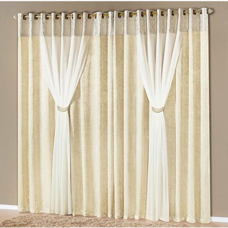 Cortina para Varão Lumiere 3 Metros x 2,50 Metros Alt. Tecido Seda Amassada e Xale em Chiffon- Palha - A criativa é ruim? Cortina para Varão Lumiere 3 Metros x 2,50 Metros Alt. Tecido Seda Amassada e Xale em Chiffon- Palha - A criativa é boa?