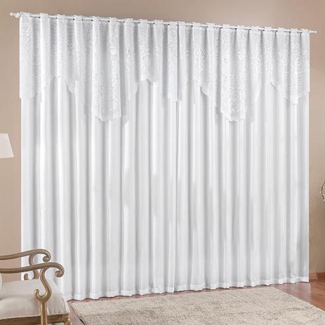 Cortina para Varão Nicole 2,00 x 1,70 Metros Alt Renda e Microfibra - Branca - Rose jordão Menor preço em Cortina para Varão Nicole 2,00 x 1,70 Metros Alt Renda e Microfibra - Branca - Rose jordão
