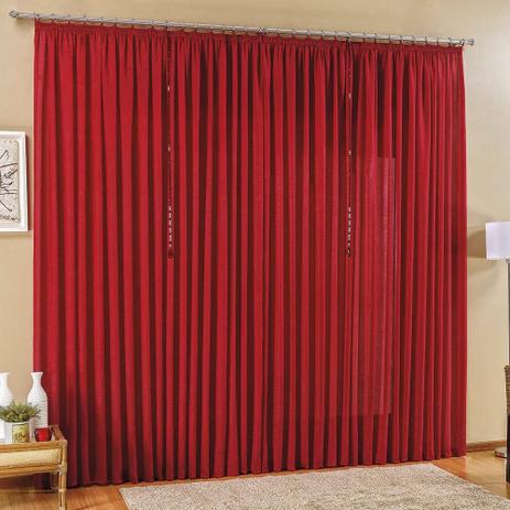Cortina para Varão Simples Seda Amassada Amore 2 Metros - Vermelho - Valle enxovais Menor preço em Cortina para Varão Simples Seda Amassada Amore 2 Metros - Vermelho - Valle enxovais