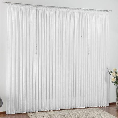 Cortina para Varão Simples Seda Amassada Amore 4 Metros - Branco - Valle enxovais Menor preço em Cortina para Varão Simples Seda Amassada Amore 4 Metros - Branco - Valle enxovais